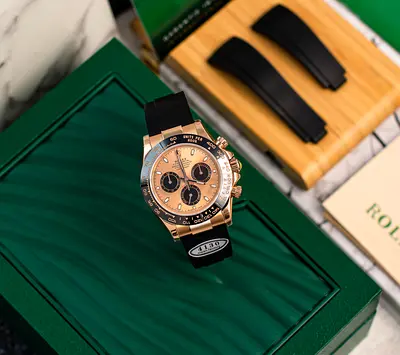 Rolex Rose Gold Daytona Oysterflex Strap Rose Panda Super Clone