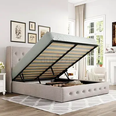 King Size Brand New Premium Quality Luxury Bedframe, Hydraulic Storage Can Be Installed