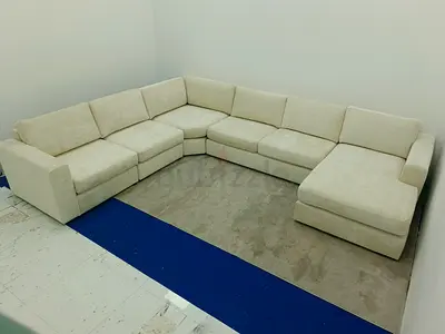 Brand New condition home center beige color Ushape sofa