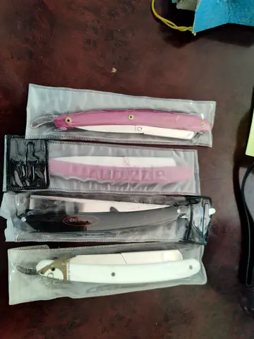 Set of 5 Straight Barber Razors — New in Pouches