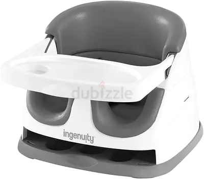 Ingenuity 3-in-1 Booster/Feeding Seat with Removable Tray - Grey/White