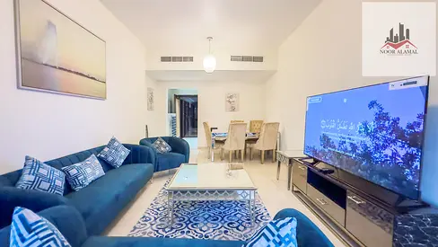 Sharjah, Al Khan, Beach Tower 1, Apartment with 3 bedrooms, living room, kitchen, 3 bathrooms, and balcony