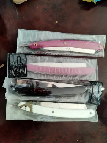 Set of 4 Folding Straight Razors — Used