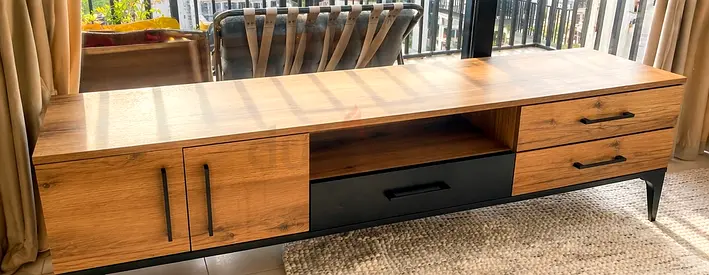 Lupo TV Unit Upto 70 inches Melamine-Brown Black