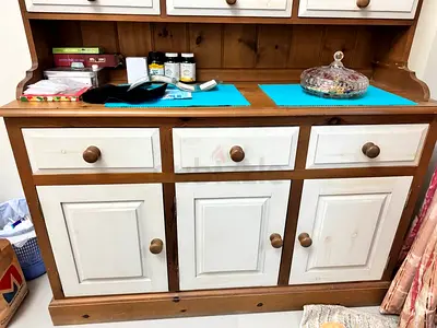 Wood Cabinet with Drawers, Cabinets  Shelves (L x 54 Inches, W x 18 Inches, H x 34 Inches)