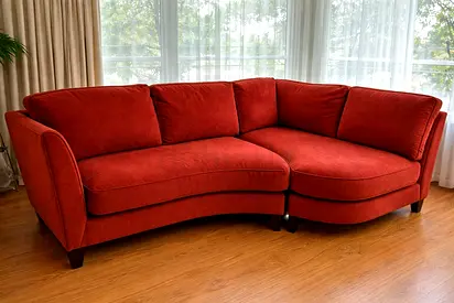 Beautiful Comfortable Corner Sofa – Rich Red Tone