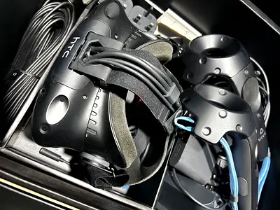 HTC Vive Virtual Reality Headset and Controllers