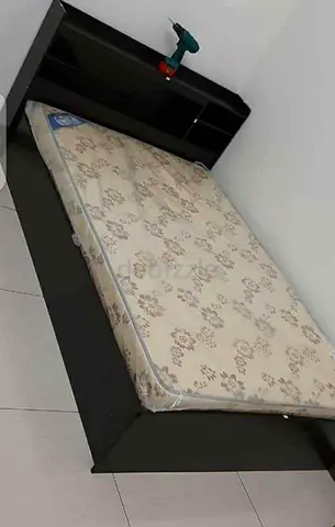 Brand New Black Bed with Mattress 120x190 cm