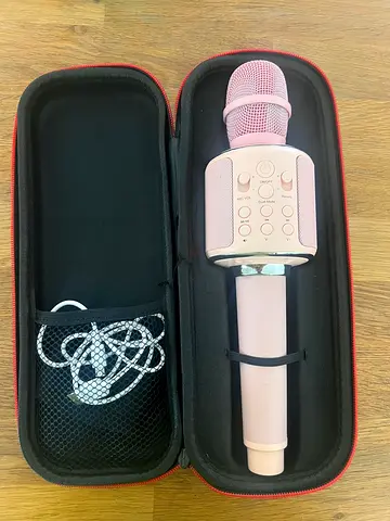Pink karaoke microphone