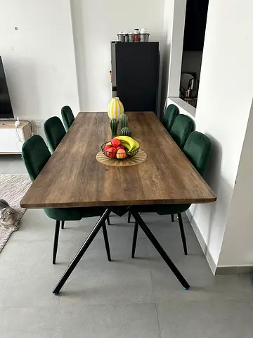 Big wooden dining table for 8 persons