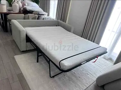 Light grey 3-seater pull-out sofa bed