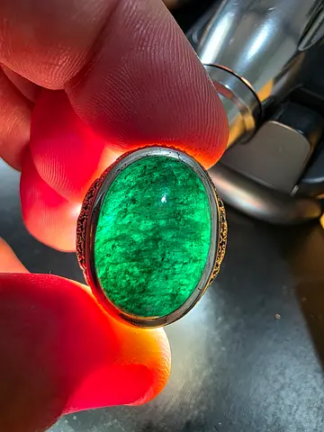 Silver Ring with Emerald Zmurud, زمرد من صياغه عارف البحرين
