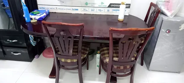 Wooden Dining Table with 2 Matching Chairs - Good Condition