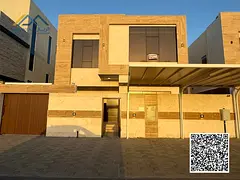 Villa for sale in Ajman, Al Zahiyah area, with electricity, water, and air conditioning included. A