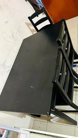 Black Dining Table with Chairs