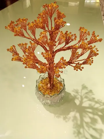 Decorative copper wire Beaded Tree 31x22 cm
