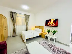 Second row studio apartment on Ajman Corniche, brand new, first occupancy, prime location close to a