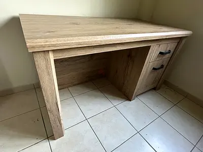 Study Table (Oak Finish) with 2 Drawers — AED 400