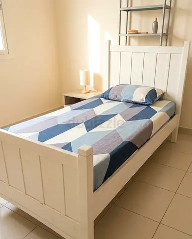 Solid White Wooden Single Bed Frame - Good Condition