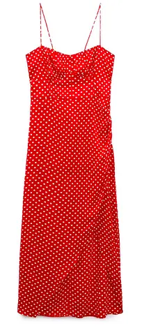 Zara red polka dot dress
