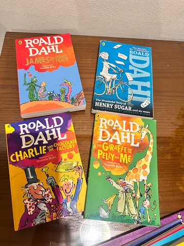 Set of 4 Roald Dahl Books (Charlie and the Chocolate Factory, The Giraffe and the Pelly and Me etc)