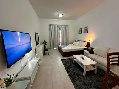 Fully Furnished studio with Balcony overlooking to Pool, close to Metro