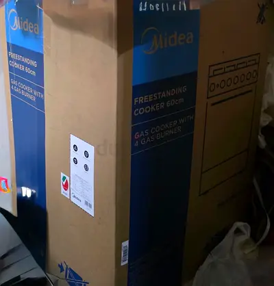 Midea 60cm Freestanding Gas Cooker - Brand New, 4 Burners