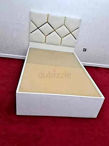 Modern Bed Frame with Upholstered Headboard