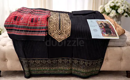 Embroidered 3pc unstitched dress