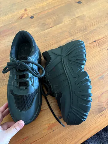 black chunky sneakers
