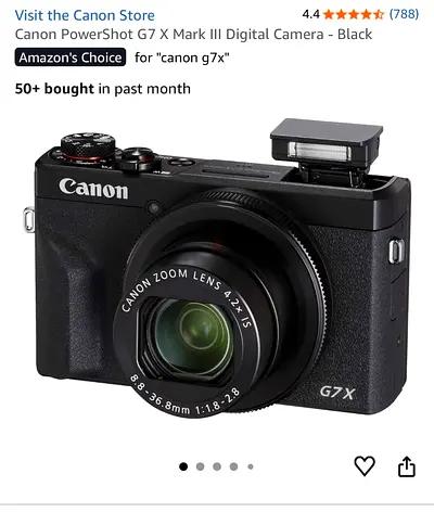 Canon g7 x camera