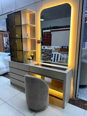 Modern LED Dressing Table (Vanity) with Mirror and Stool
