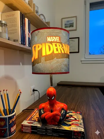Marvel Spider-Man Table Lamp – Kids Desk Lamp (Good Condition)