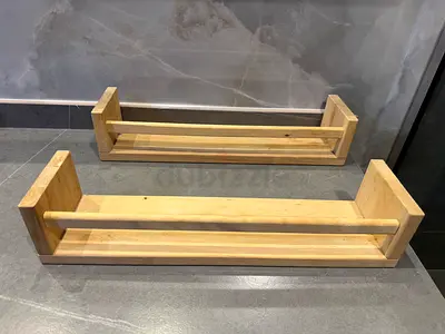 Set of 2 Rustic Wooden Towel/Roll Holders