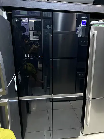 Hitachi  glass door bottom freezer French style refrigerator for sale  FREE DELIVERY +WARRENTY