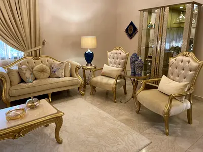 Sofa Set + tables + dining room
