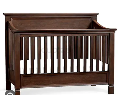 Pottery Barn Kids Larkin Solid Wood Convertible Baby Crib - Chocolate Color, Good Condition