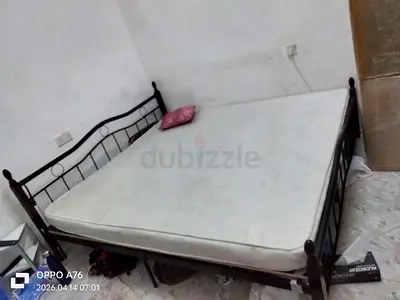 Iron double bed frame with mattress