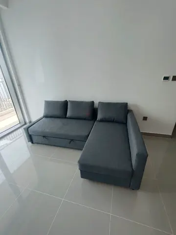 Ikea dark grey stylish frighten L shaped sofa in comfortable condition