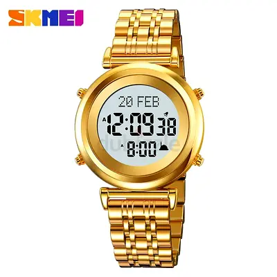 Gold-tone Digital SKMEI Wristwatch - Unisex Casual Dress Watch