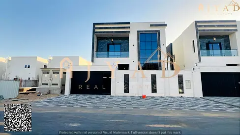 For sale: elegant residential villa in Al Bahia Ajman, 5 bedrooms, majlis, living room, maid's room, land 3014 sq ft, built 3500 sq ft