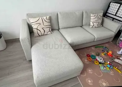 Vimle Light grey L-shaped 3-seater sofa bed with chaise — good condition