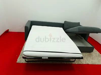 Dark gray ikea vimle lshape sofabed with storage space
