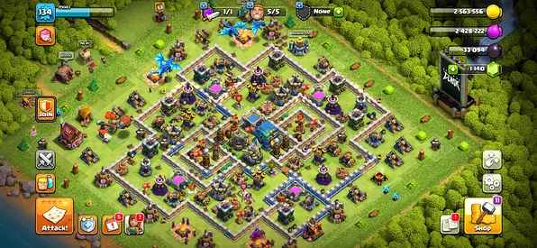 Clash of clans tw 12 account with full resources and magic items