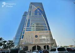 Two bedrooms and a living room, sea view, first row on Khalid Lagoon, in one of the most luxurious t