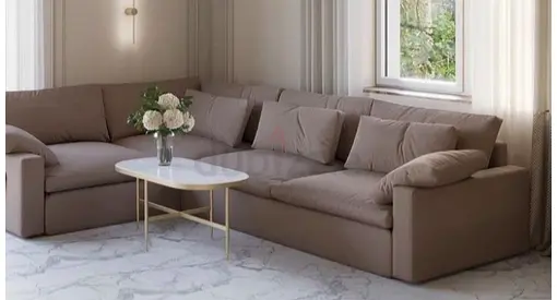 New Large 4 seater L-shaped Corner Sofa - Neutral Taupe