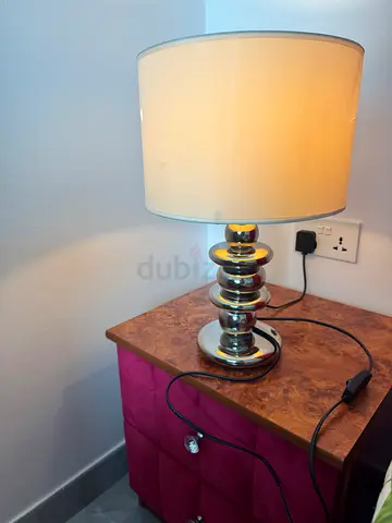 Modern glass stacked base table lamp