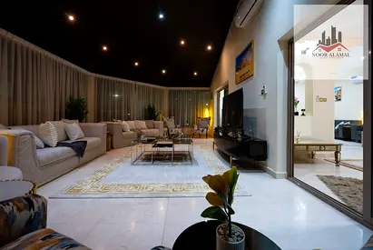 Sharjah Villa Al Sharqan, fully furnished to hotel standards for those seeking luxury. ✨ Three bedrooms, a maid's room, two spacious reception areas,