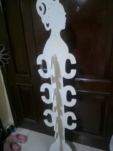 Wooden Coat  Scarf Hanger (Decorative) - White