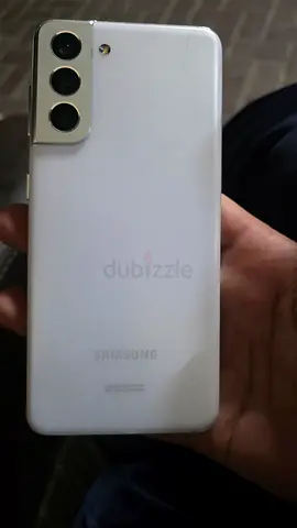 Samsung Galaxy S21 5G style white smartphone, good condition